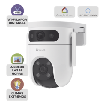 Cámara PT IP / Doble Lente 6 Megapixel / Visión Nocturna a Color 30 m (98.4 ft) / Cobertura 360° / Audio Bidireccional / IP65