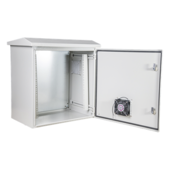 Gabinete Rack 19" / 11U / IP55 / IK10 / Acero Ventilado / Exterior 593 x 609 x 399 mm / Ventilador 110 VCA