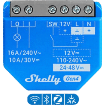Relevador Inalámbrico Inteligente / 16A / 110-240V AC / 12V DC / Multiprotocolo Zigbee Matter Wi-Fi Bluetooth / 1 Canal / Contacto Seco