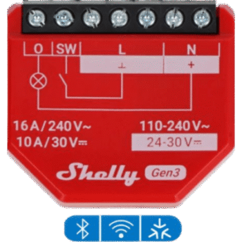 Relevador Inteligente / 16A / 3500W / Medición de Consumo / Wi-Fi 2.4 GHz / Bluetooth / -20°C a +40°C (-4°F a 104°F)