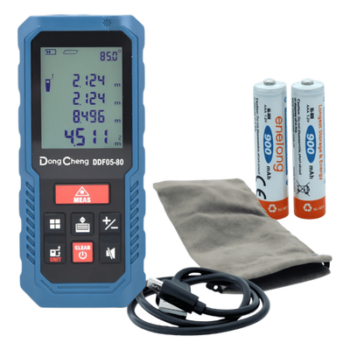 Medidor Láser de Distancia / Rango 0.1 – 80 m (328 ft) / Precisión ±(2 + 5×10⁻⁵d) mm / 8 Modos de Medición / Memoria 30 Registros / USB-C