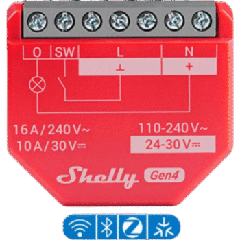 Relevador Inteligente / 16A / Medición de Consumo AC / Wi-Fi 2.4 GHz y Bluetooth / 110-240V / Sin Hub