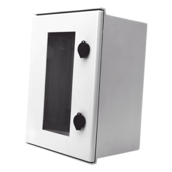 Gabinete de Poliéster IP65 / Puerta Transparente / 300 x 400 x 200 mm / Placa Trasera Incluida / Carga Máxima 30 kg