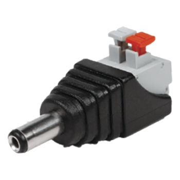 Adaptador de Alimentación / Jack 3.5 mm Macho Polarizado / 12 Vcc / Terminales Push / Pin Cobre 2.1 mm
