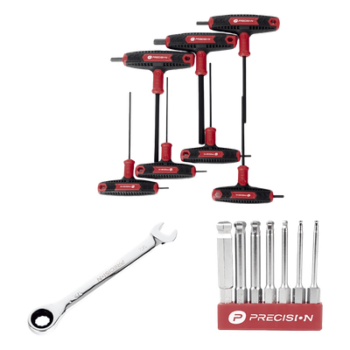 Kit de Herramientas / Montaje Solar / 3 Piezas / Llave 1/2" con Matraca / 7 Puntas Hexagonales / 7 Llaves Hexagonales Tipo L