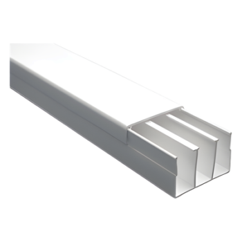 Canaleta con tapa / PVC autoextinguible / 40 x 62 mm / 2.5 m (8.2 ft) / Blanco / NOM-001-SEDE-2005