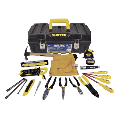 Juego de Herramientas para Electricista / 21 Piezas / Multímetro Digital de Gancho / Destornilladores Aislados 1000V / Caja Plástica 21" (53.3 cm)