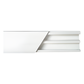 Canaleta de PVC / 20 x 10 mm / 2.5 m (8.2 ft) / Auto-extinguible / Con División / Resistente a UV