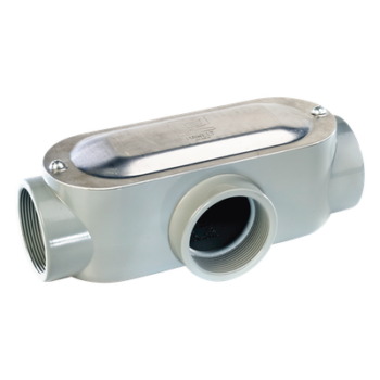 Caja Condulet tipo T de 3/4" (19.05 mm)/ Incluye tapa y tornillos.