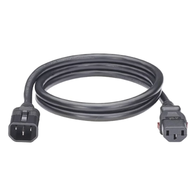 Cable de Alimentación con Bloqueo de Seguridad / IEC C14 a IEC C13 / 1.2 m (3.9 ft) / Doble W-Lock / Negro