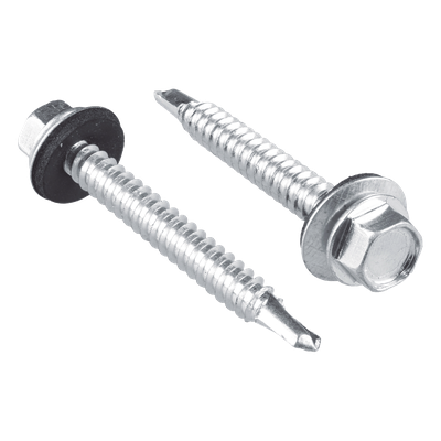 Tornillo Autoperforante / Cabeza Hexagonal con Rondana / Acero Galvanizado / #14 x 1-1/2" / 50 Piezas / Norma DIN 7504K