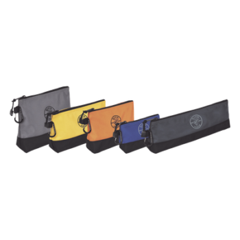 Kit de Bolsos para Herramientas / Base Reforzada 2520D / Cierre Zipper / 5 Piezas 14'' a 7'' / Mosquetones de Aluminio