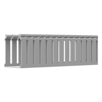Canaleta Ranurada con Tapa / Tipo F / 108 mm Ancho / 79.2 mm Alto / 6.6 ft (2 m) Largo / Gris Claro