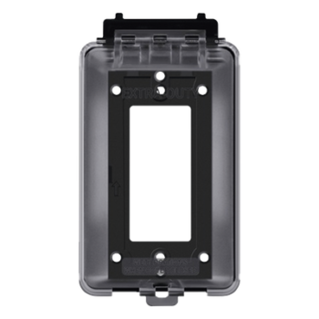 Caja Protectora de Contactos para Exterior / Policarbonato de Alto Impacto / Protección NEMA 3R / 127V 15A 60Hz / Tapa Transparente Base Negra / Resistente a Intemperie UV