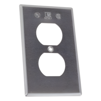 Tapa para Contacto Dúplex / Aluminio Inyectado a Presión / 1.02 mm Espesor / A Prueba de Intemperie / UL y CSA / Uso Comercial y Residencial
