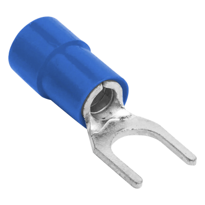 Terminal Horquilla Aislada / 16-14 AWG / Azul / 25 Piezas / Espada 6.3 mm
