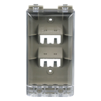 Placa de Pared Vertical / IP56 / 4 Puertos Mini-Com / Policarbonato / 5.69 x 3.07 x 2.19 in