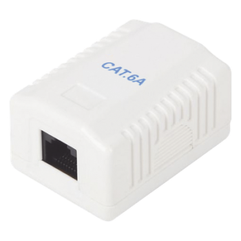 Caja de Pared / 1 Puerto / Cat6A / UTP Sin Blindaje / T568A/B / 125 VAC / 1.5 A / AWG 23-26