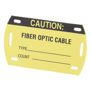 Kit de Etiquetas Autolaminadas para Fibra Óptica / 90.42 x 52.32 mm / 3.56 x 2.06 pulg / Negro con Amarillo / Interior/Exterior / -45°C a 93°C