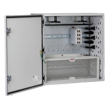 Gabinete de Zona de Red / IP66 / UL 4/12/4X / Acero 610 x 295 x 610 mm (24 x 11.6 x 24 in) / Rieles DIN / Puerta Reversible