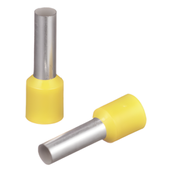 Ferrúla de Cobre DIN / 10 AWG / Largo 12 mm / Tambor Integrado / Paquete 100 Piezas