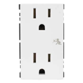 Módulo Dúplex de Contactos Eléctricos / 10A / 127V / Sistema de Seguridad Antiobjetos / Compatible con Cajas para Pavimento / Embornamiento a Tornillo