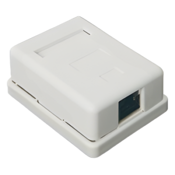 Caja de Pared / 1 Puerto Keystone / Cat5e STP / Montaje Vertical / 0 a 70°C / UL-CE-ETL