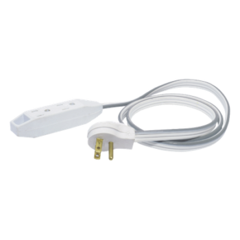 Extensión Eléctrica Plana / 1 m (3.28 ft) / AWG 16 / Clavija Aterrizada 90° / SPT-3 / CCA