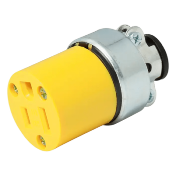 Contacto Blindado Aterrizado / 15 A / 125 V / 50/60 Hz / ABS-Metal / 38 mm Diámetro / Amarillo