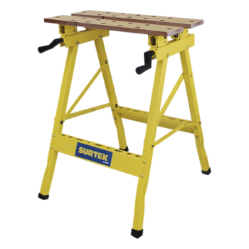 Banco de trabajo portátil / Capacidad 100 kg / Base inclinable / Acero resistente / 60.5 cm ancho / 1.98 ft altura