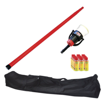 Kit de Prueba de Detectores de Humo / Pértiga Telescópica 4.6 m (15.1 ft) / Dispensador Manual 4" / 12 Latas de Humo Sintético / Detectores hasta 100 mm / Fibra de Vidrio No Conductora