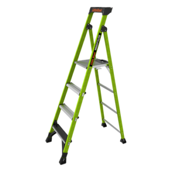 Escalera de Tijera / Fibra de Vidrio y Aluminio / 1.8 m (6 ft) / Carga 170 kg / Soporte Superior para Herramientas / Tipo IAA