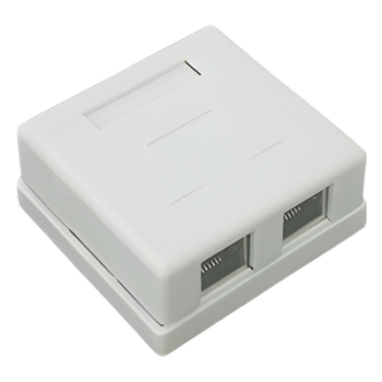Caja de Pared / 2 Puertos RJ45 / Cat5e STP / T568A-B / UL 94V-0