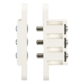 Contacto de transferencia / 3 pines / 1.5 A / 13 x 71 mm / Latón niquelado / Acabado blanco / 1/2' x 2-3/4'
