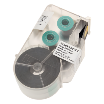Casete de Etiqueta Auto-Laminada / 1.00' x 1.50' (25.4 x 38.1 mm) / 200 Etiquetas / -46°C a 107°C / Cables hasta 8.1 mm (0.32')
