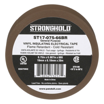 Cinta Aislante Eléctrica / PVC 0.18 mm / 19 mm x 20.12 m (66 ft) / 600V / Ignífuga UL 510 / -10°C a 80°C