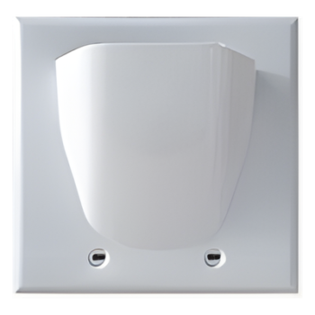 Placa de Pared Pasa Muro / 112.7 x 110.7 mm / ABS Resistente a Intemperie / UL 94V-0 / 25mm Máx. Diámetro