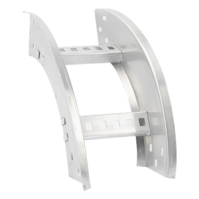 Curva Vertical Exterior / Perfil Z / Peralte 3 1/4" / Ancho 6" / Radio 8" / Aluminio / 90°