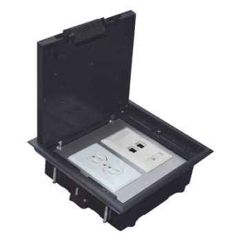 Caja de Piso para Dos Módulos Universales (Socket M2), para Alimentación Eléctrica y Redes de Datos (11000-33401) No Incluye Faceplates