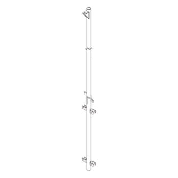 Pluma de Aluminio / Ced.40 / 4 m (13.1 ft) / Diámetro 1-1/2" / Con Polea de Elevación