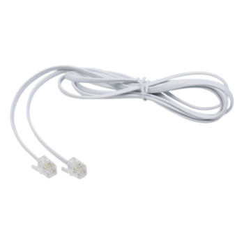 Cable Telefónico RJ11 / Plano / UTP Cat5e / 2 Pares / 1.5 m (4.92 ft) / Blanco