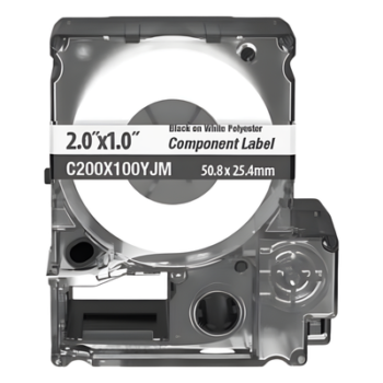 Casete de Etiquetas Adhesivas / 140 Etiquetas / 50.8 x 25.4 mm / Vinilo Autolaminable Blanco / -40 a 82°C