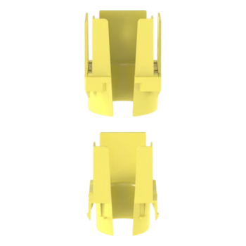 Tapa con 1 Salida a Tubo Corrugado de 1.5in (38mm), Para uso con Canaletas 2X2 FiberRunner™, Color Amarillo