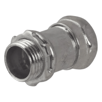 Conector Recto de Compresión / Acero Galvanizado / 1 1/4 in / Pared Delgada / 2.04 x 2.04 x 2.1 in (5.18 x 5.18 x 5.33 cm)