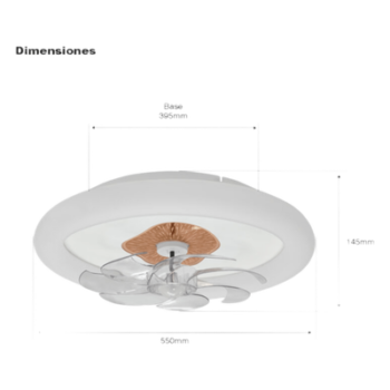 Ventilador de Techo con Luminario LED / 88 W / 3 Temperaturas de Color 2700K-6500K / 6 Velocidades / Diámetro 500 mm / Dimeable / 110 V CA 50/60 Hz
