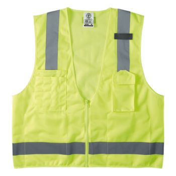 Chaleco de seguridad reflectante / Talla XL / ANSI/ISEA 107-2015 Tipo R Clase 2 / Pecho 44''-50'' (111,8-127 cm) / Amarillo alta visibilidad