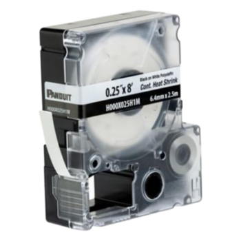 Casete de Etiquetas / Tubo Termocontráctil / 6.4 mm (0.25 in) Ancho / 2.4 m (7.87 ft) Largo / Calibre 22-18 AWG / Poliolefina Blanca