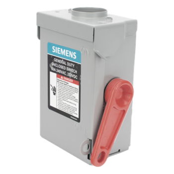 Interruptor de Seguridad / 240Vca / 2 Polos / 30A / NEMA 3R / Doble Ruptura Visible / Sin Portafusibles / 100kAIC