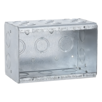 Caja Multigang / 3 Gangs / 3.5 in Profundidad / 19 Entradas 1/2-3/4 in / 67.3 in³ Capacidad