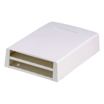 Caja de Montaje en Superficie / 12 Puertos Mini-Com / Almacenamiento 24 m (78.7 ft) Fibra / ABS RoHS / 120 x 46.1 x 170.1 mm